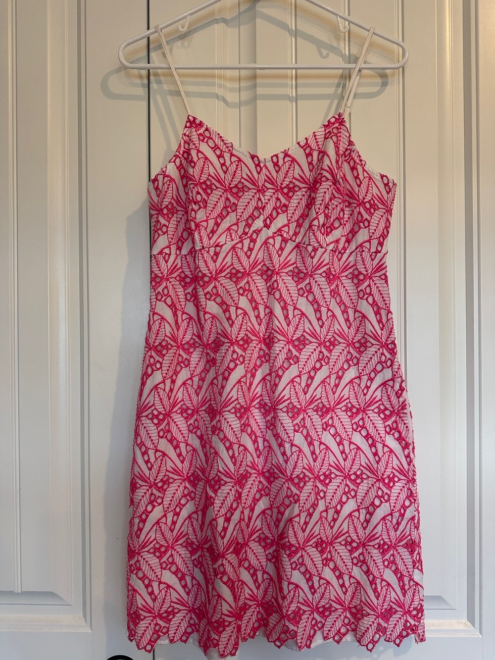 crown & ivy Pink Lace Overlay Spaghetti Strap Mini Dress